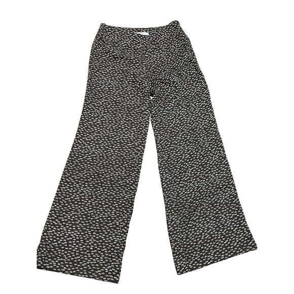 Ann Taylor Loft Kate Pants Wide Leg Brown Coastal Grandma Seashells Print Size 4 - Picture 1 of 5